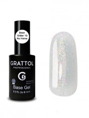 Grattol Rubber Base Gel Glitter 10 No Hema 9ml